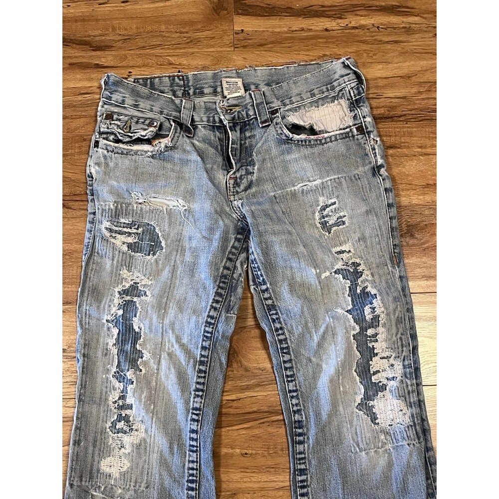 True Religion Billy Super T Jeans 32x30 Denim Rockabilly Western Cowboy Distress